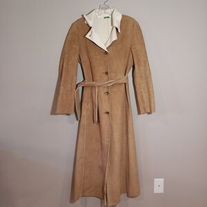 Colors of Benetton made in italy faux suede Belted Trech Coat  Size 40 US M or 8